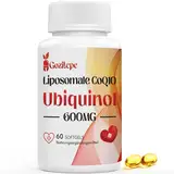 Liposomales Coenzym Q10 Ubiquinol 600 mg Hochdosiert - Mit Signifikant Erhöhter Aufnahmeeffizienz, 60 Mini Softgels, 2 Per Serving, 300mg Reines Q10 (Ubiquinol) Pro Softgel (60 Stück (1er Pack))