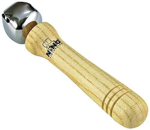 Nino Percussion Bell Stick Instrument - Musikinstrument für Kinder ab 3 Jahren - Mit 1 Glocke - Holz, Natur (NINO960)