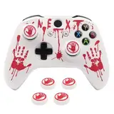 RALAN Laser Blood Handprint Design Controller Skin mit 4 Daumen Griffe für Xbox One, Anti-Rutsch-Silikon-Controller-Abdeckung Schutzhülle kompatibel für Xbox One S/X Gamepad Joystick