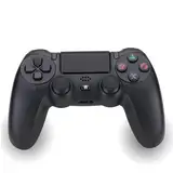 NK Wireless Controller für PS4 / PS3 / PC/Mobile - Wireless Controller mit Vibration, 6-Achsen-Erkennungsfunktion, LED-Licht, Touchpanel, Kopfhörerbuchse, inkl. Ladekabel - Schwarz