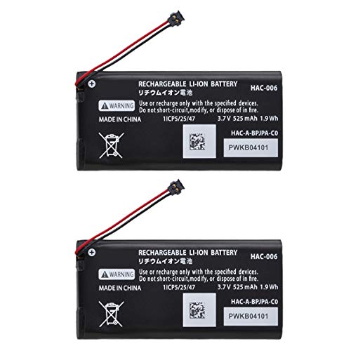 PowerTrust 2er-Pack 525mAh HAC 006 HAC006 Akku für Nintendo Switch HAC-006 HAC-015 HAC-016 HAC-A-JCL-C0 HAC-A-JCR-C0 Switch NS Joy-Con Controller