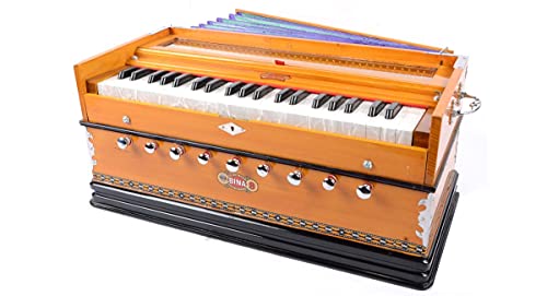 Harmonium BINA Nr. 9 Indisches Harmonium, Edition 2024, 3 1/2 Oktaven, 9 Blendenstufen, 4 zusätzliche Noten, Multifold-Blasebalg, BINA-Spezialblatt, kariert und zurückgeführt von Aakrati Musicals