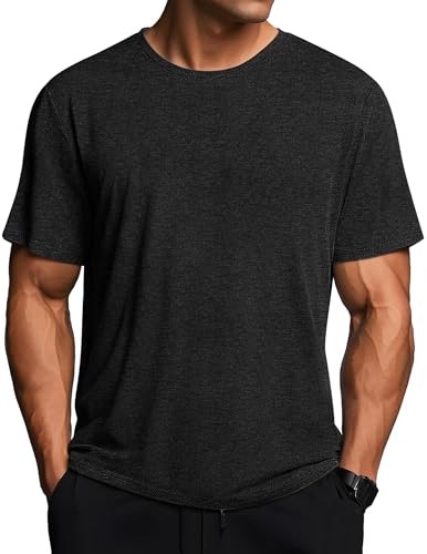 Weardear Sport T Shirts Herren Schnelltrocknend Funktionsshirt Sommer Laufshirt Athletic Lässig Fitness Tshirt Rundhals Atmungsaktiv Kurzarmshirt Schwarz XL