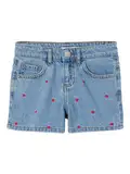 NAME IT Mädchen NKFBELLA REG DNM Shorts 3674-BE NOOS Jeansshorts, Light Blue Denim/Detail:Heart Embroidery, 182