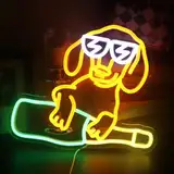 Dackel-Hunde-Wein-Neonschild, Dackel-Liebhaber, Geschenk, Weinladen-Wanddekoration, Tierzimmer-Wanddekoration, Kinderzimmer, Spielzimmer, Bar, Wandkunst, Geschenk für Kinder, Hundeliebhaber,