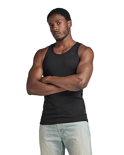 G-STAR RAW Herren Basic Tanktop 2-Pack, Schwarz (black D07206-124-990), L