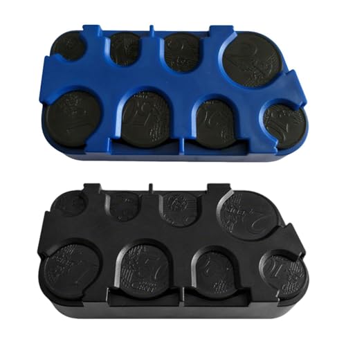 RELKLYU 2-Teilige Münzplastik-Aufbewahrungsbox, Münzspeicherwerkzeug, Münzhändler, Geeignet Für Geschäfte, Häuser, Büros.