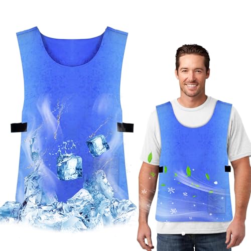 Eisweste,Kühlweste Verstellbar,Herren-Kühlwesten,Ice Cooling Vest,Sommer Hitzebeständige Cooling Weste,Verdunstungskühlung Weste,PVA Wasserdichte Eisweste,Arbeitsweste für Männer Frauen im Freien