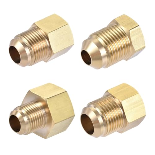 HEXHUASR Gas Flare Reducer Adapter 1/4 3/8 1/2 5/8 3/4 Weiblich SAE Auf 1/4 3/8 1/2 5/8 Männlich SAE 45 Messing Fitting Klimaanlage(1I2 to 3I8)