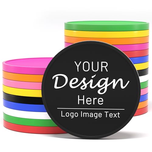 100–1000 individuelle Kunststoff-Chips, Getränke-Chips, bedruckt mit personalisiertem Logo, Bild oder Text, Expresslieferung erhältlich, 9 Farben, individuelle Spielsteine für Bars, Partys,