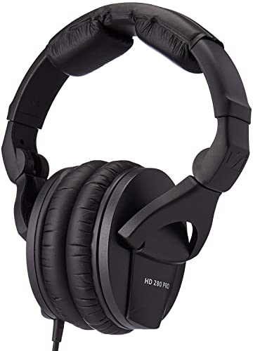 Sennheiser HD 280 PRO Geschlossener Over-Ear DJ & Monitoring Kopfhörer | Zusammenklappbares Design & schwenkbare Ohrmuscheln | 3m Spiralkabel & 1/4“ Klinkenadapter Enthalten (506845)