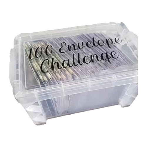 Inokantucy Challenge-Box-Set mit 100 Umschlägen – Einfache und Unterhaltsame Möglichkeit, 10.000 zu Sparen, 100 Umschläge, Geldsparende Challenge-Box, Langlebig, Einfach zu Verwenden