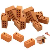 50 STK Mini Ziegelsteine,Ziegelsteine zum Mauern Kinder,Modellbau Backsteine,Steine Mini Ziegel Rote,Miniatur Bricks für DIY Fairy Garten Ornament,Bauen Puppenhaus,Landschaftsbau Dekoration 2x1x0,5cm