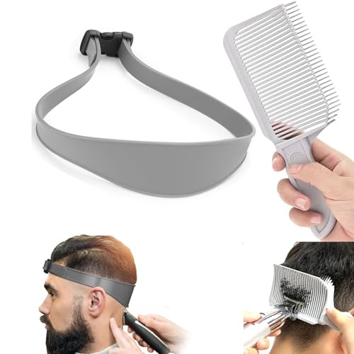 Haarschneidekamm Friseur Kamm,Verstellbare Haarschneide Schablone, Fade Kamm Männer Barber Set,Gebogenes Silikon Haarschnittband Haare Schneiden übergang Haarschneidemaschine