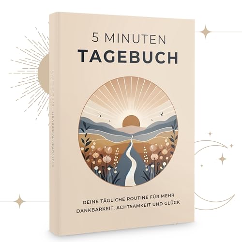 memoriecation 5 Minuten Tagebuch - Dein Journal für mehr Dankbarkeit, Achtsamkeit und Glück - Tagebuch für Erwachsene, Dankbarkeitstagebuch, Achtsamkeitstagebuch für 5 bis 6 Minuten Journaling