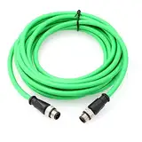 HangTon Abgeschirmtes flexibles Ethernet-Kamera-Kabel M12 4-poliger D-Code-Stecker auf M12 4-poliger D-Code-Stecker für industrielle Anwendungen, Netzwerk (1, 1 m)