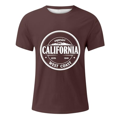 Beliebtes Herren T-Shirt für Freizeit, lässigen Stil mit Rundhalsausschnitt, ideal für Alltag Stadtbesuche (Brown, S)