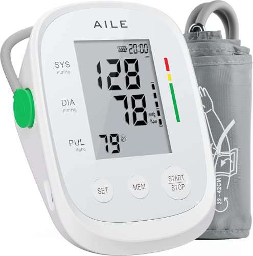 Blutdruckmessgerät (Blood pressure monitor) AILE: Oberarm-Blutdruckmessgerät für den Heimgebrauch,blutdruck messgerät große manschette(Verstellbare 22-42cm) Automatisches Oberarm-Blutdruckmessgerät