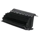 HMF 48830-02 Kellnertasche Leder, Kellnerbörse inkl. Euro-Geldwechsler, Tragegurt, 20,5 cm x 6,5 cm x 10,0 cm, schwarz