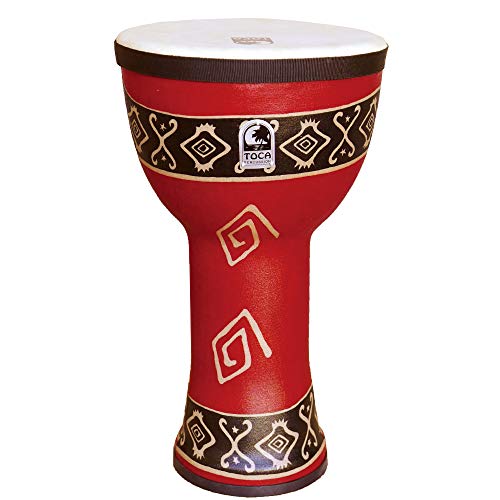 TOCA Doumbek Freestyle Trommel (optimal für Drum Circles, Kindergärten & therapeutische Anwendungen, robustes Synthetikdesign, leicht & transportfreundlich, Größe: 9"), Bali Red