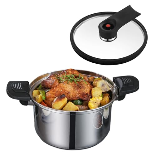Edelstahl Schnellkochtopf - Schnellkocher Für Eintöpfe Und Schmorgereichte - Ergonomisches Kochgeschirr Für Effizientes Kochen Bei Familienfeiern & Treffen Mit Freunden
