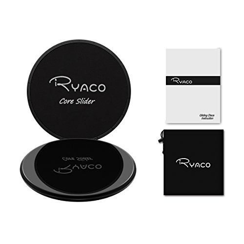 Ryaco Gleitscheiben Fitness Sliders – 2er Set Doppelseitige Gliding Discs für Hause Training Bauch Workouts & Ganzkörpertraining – Gratis Tragebeutel – für Teppich, Fliesen, Laminat, Holzboden