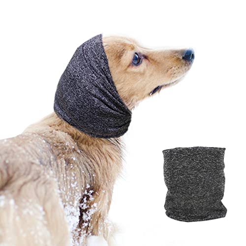 Pattepoint Hündohr Muffs Noise Protection, Kleiner Hund Ohrenschützer für Komfort Small Dog Earmuffs, Kapuzenpullis für Hunde Katzen, Hunde Hals und Ohren Wärmer Hunde Hoodie Anti Angst Snood -Grau M