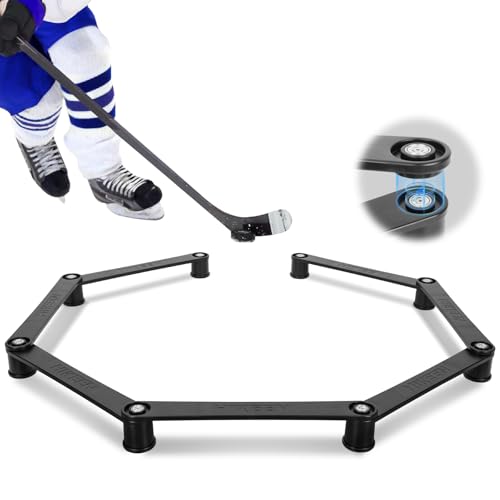 Hikeen Hockey-Trainingsgerät mit 7 Abschnitten, magnetisch, verstellbare Größe, Hockeyschläger-Handling-Trainer, tragbares Stickhandling-Trainingswerkzeug für Puck-Kontrolle, Reaktionszeit und