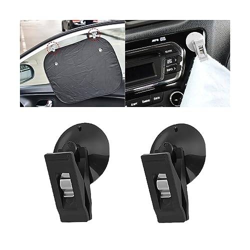 JNNJ 4 Stück Auto-Saugnapf-Clip, Saugnapf Klammer Parkscheinhalter, Auto Ticket Halter Saugnapf Klammer, Wiederverwendbare Klammer Mit Saugnapf Für Autofenster(Schwarz)