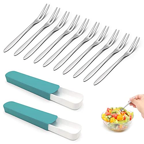 10 Stück Gabeln aus Edelstahl, Kuchen Gabeln Set, Kleine Gabeln, Vorspeisen Gabeln, Edelstahl Obst Gabel, Mini Gabeln Silber, Dessert Gabeln für Sandwiches Desserts Obst Salate Kuchen