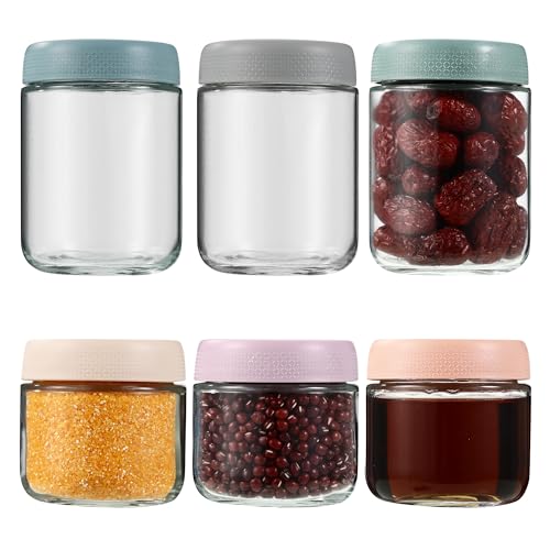 6 Stück Overnight Oats Gläser , Einmachgläser Mit Schraubdeckel,Für Overnight Oats, Meal Prep Boxen Hausgemachte Marmelade,Pickles, Puddings, Joghurts, um Eine Vielzahl von Aufbewahrungsbedürfnisse