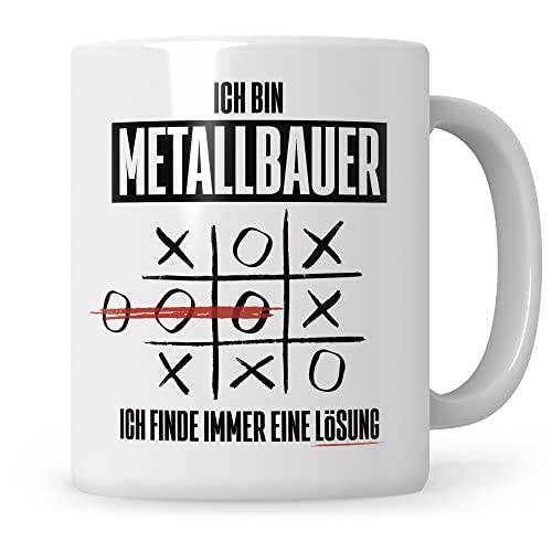 Tasse Metallbauer lustig, Metallbauer Geschenk, Ich finde immer eine Lösung Metallbau Geschenkidee, Kaffeetasse Beruf Metallbauer Kaffeebecher Teetasse Becher