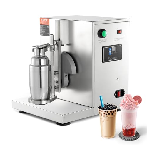 VEVOR Milchshake-Maschine, 120 W Kommerzieller Milchtee-Shaker, Einzelkopf-Milchshake-Mixer, 0–180 s Einstellbarer Milchshake-Mixer, mit 750 ml Edelstahlbecher, für Milchtee-Laden