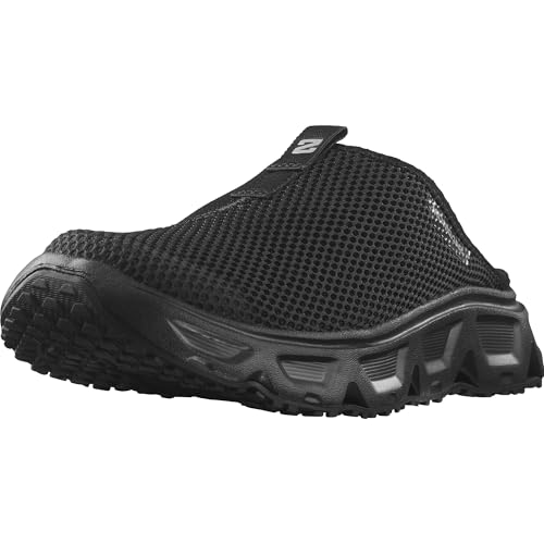 Salomon Reelax Slide 6.0 Herren Pantoletten, Gepolsterte Stabilität, Sofortiger und lang anhaltender Komfort, Vielseitiger Einsatz, Black, 43 1/3