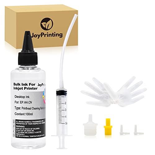 JoyPrinting Druckkopfreiniger Düsenreiniger 100ml Drucker Reinigungsset mit Spritzen 5ml Druckkopf Reiniger für Druckkopfreiniger Epson HP Canon Brother Tintenstrahldrucker