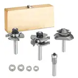 Fräser Set, 4-teilig Oberfräser Set, 8mm Fräser Set passend für Elektro Oberfräsen, Oberfräsen Zubehör, Holzbearbeitungswerkzeuge für Heimwerker und DIY