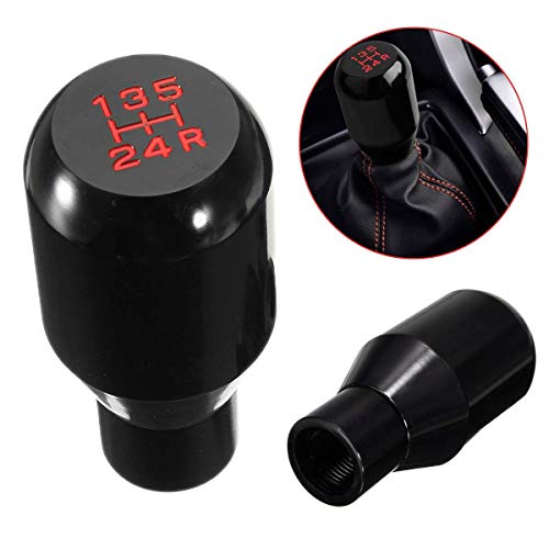 SALINE Shifter Adapter Universal 5 Gang Manuell Metall Chrom Schaltknauf Hebel Stick Stift Griff Kopf Auto Styling Zubehör Racing Style (black)