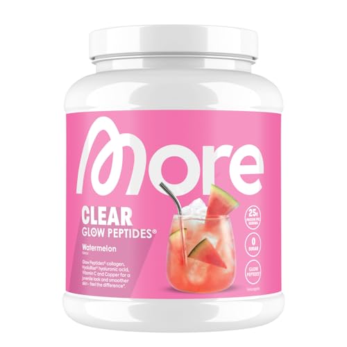 MORE Clear Glow Peptides, Wassermelone, 600 g, unterstützt Muskeln, Haut, Gelenke, Sehnen und Bänder - made in Germany