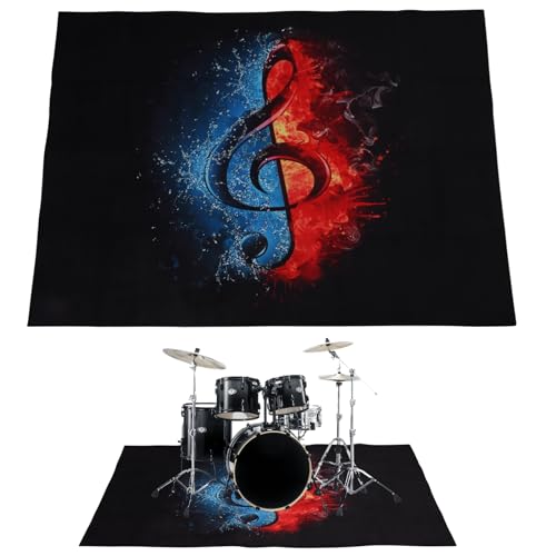 YOFAPA Schlagzeugteppich, Schlagzeugmatte, Elektrischer Schlagzeugteppich, Schalldichte Teppichpolster, Schlagzeugzubehör für E-Drums, Jazz-Drum-Set, Geschenk für Schlagzeuger, Schlagzeugzubehör