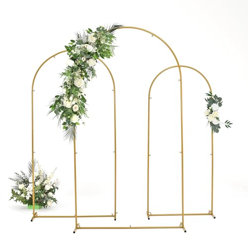 7.2FT, 6.6FT,5.9FT Hochzeitsbogen-Hintergrundständer, quadratisch, goldfarben, Metallbogen, Hintergrund für Hochzeitszeremonie, Fotoautomaten, Geburtstag, Party Dekoration