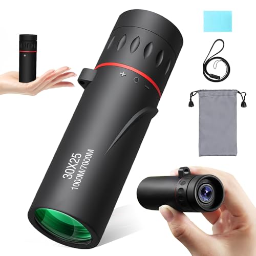 Monokular Teleskop 30X25 Monokulares für Erwachsene und Kinder, Mini Portable Wasserdicht Teleskop Zoom Monocular für Vogelbeobachtung, Jagd, Theater, Oper