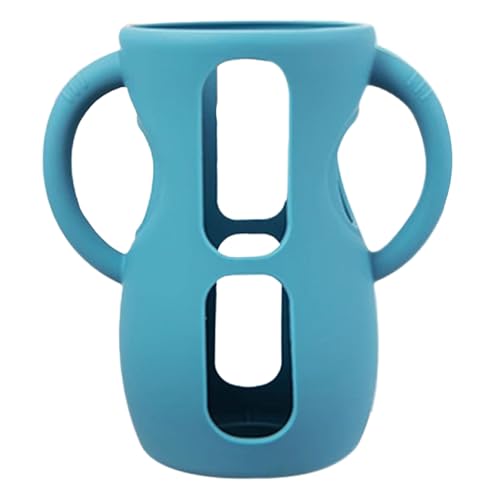 Poo4kark 240 ml Silikonhüllen mit Griffen für AventNatural Naturglas-Babyflasche, bruchsicherer Babyflaschenhalter, kompatibel mit PhilipsAvent -Babyflaschen 8 oz (Blue, B)