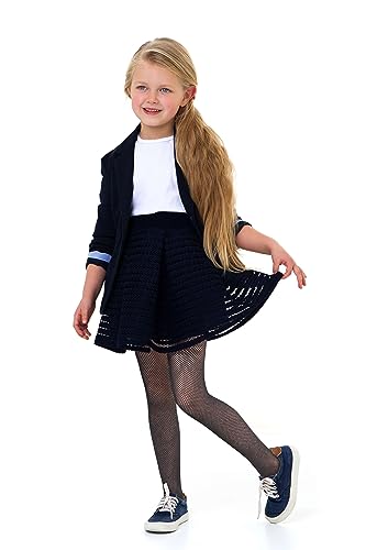 LORES Mädchen-Fischnetz-Strumpfhose für Kinder modisch einfarbig lässig bequem Ballett Cosplay Halloween Kostüm Tanz Kinder Spitze Schule Strumpfhosen, Nero 11/12 Jahre (146-152 cm)