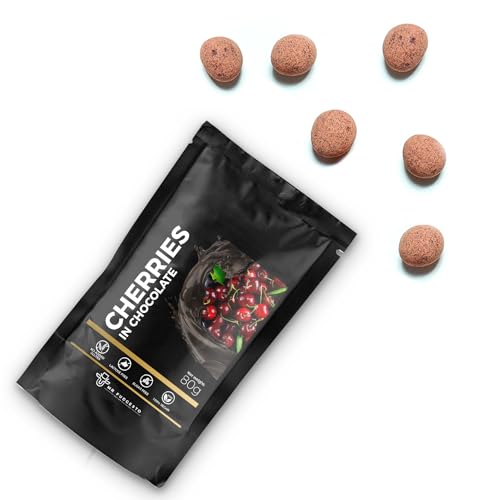 Getrocknete Kirschen in Dessertschokolade - Mr Fudgesto Süßigkeiten - Premiumgenuss - Luxuriöse Konfiserie für Gourmetfreuden - Schachtel 80g