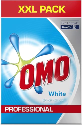 Omo Professional 100963000 Buntwaschmittel, Pulver für strahlend weiße Wäsche, hohe Flecklösekraft, für 120 Wäschen