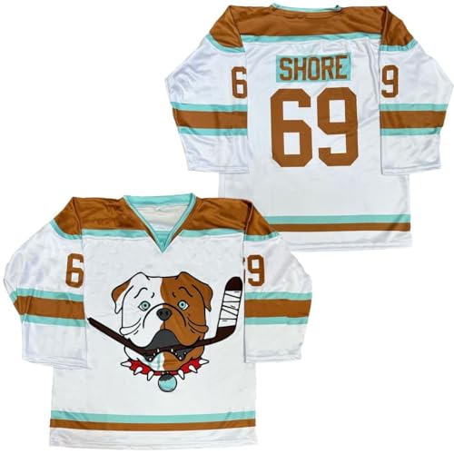 Sudbury Bulldogs Away White Shore 69 Series Hockey-Trikot für Erwachsene, Weiss/opulenter Garten, XXL