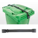 Metall-Mülltonnen-Verriegelungsgurt, verstellbar, tiersichere Sicherheit für Waschbären, Hunde, Eichhörnchen und Wind, robustes Edelstahl-Mülltonnenschloss, universeller Outdoor-Mülleimer