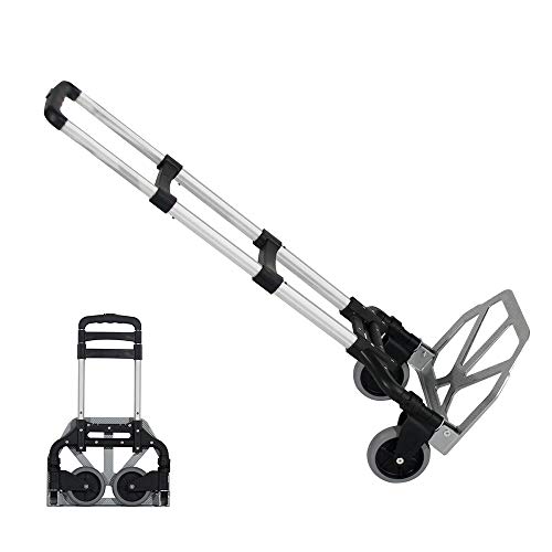 sogesfurniture Aluminium Sackkarre Transportkarre klappbare Handkarre, mit kostenlosem Gummiband für Fixieren der Gegenstände, bis 60kg Tragkraft, BHEU-KT-2124