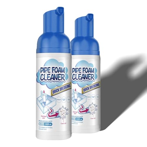 2025 New Foam Drain Cleaner, 2 Stück Drain Foam Cleaner, Flüssiger Haarabflussentferner, Leistungsstarker Spülbecken- und Abflussreiniger-Schaum, Schäumender Abflussreiniger für Küchenabflüsse, Spülen