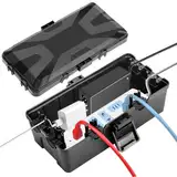 Eascor Wasserdichte Kabelbox Outdoor Große Wasserdicht Schutzbox für Stecker, Außenbereich Elektrobox Wetterfeste Anschlussbox Abdeckungen Schützen Steckdose Zeitschaltuhr Plug Lichterketten,Schwarz